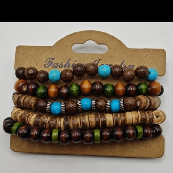 Fashion Jewelry Jewelry - New Bohemian Beaded Bracelet Set - Turquoise, Brown, Green